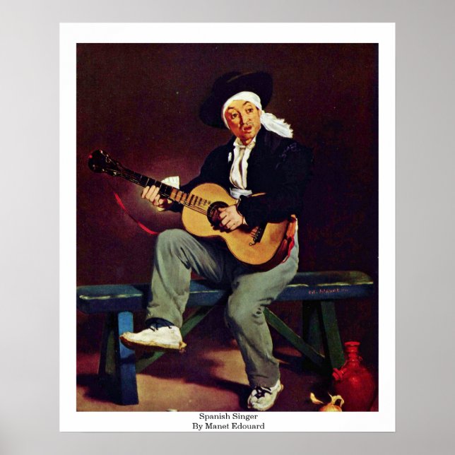 Sängerin von Manet Edouard Poster (Vorne)