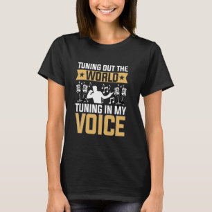 Sängermikrofon-Musiknoten Musiker Singstimme T-Shirt