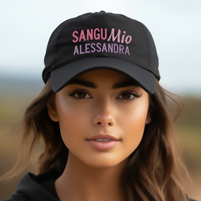 Sango Mio. personalisiert bestickte Mütze Bestickte Baseballkappe (Sangu Mio Personalized Baseball Cap
Old Sicilian Saying "My Blood",
an affectionate term for family.)