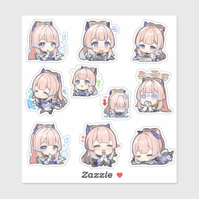 Sangonomiya Kokomi Stickers Aufkleber (Blatt)