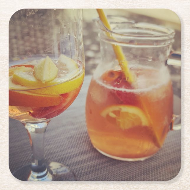 Sangria and Sunshine Rechteckiger Pappuntersetzer (Vorderseite)