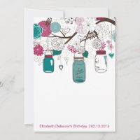 Sangria & Aquamarin Mason Jars Einladung zum Gebur