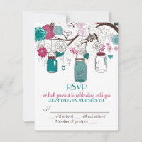 Sangria & Aquamarin Mason Jars UAWG Wedding Einlad