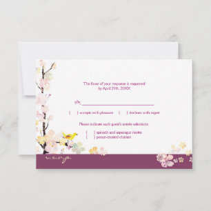 Sangria aux oiseaux floraux Mariage Menu Choix RSV