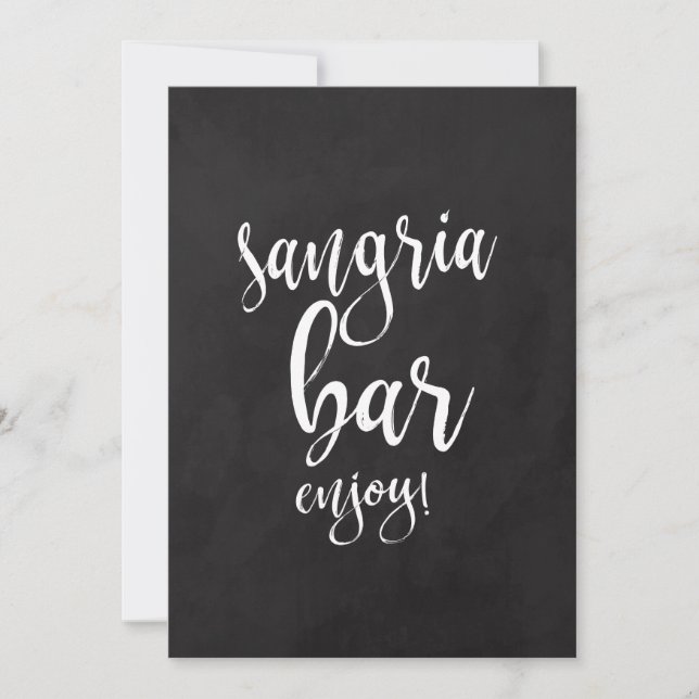 Sangria Bar Affordable Chalkboard Wedding Sign (Vorderseite)