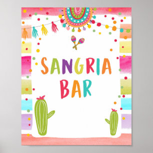 Sangria-Bar-Getränke-Kaktus-Fiesta-Party-Tischschi Poster