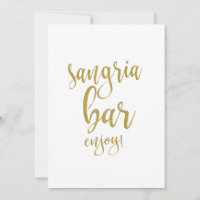 Sangria Bar Gold Glitzer Erschwingliches Hochzeits