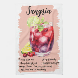 Sangria Cocktail Rezept Geschirrtuch