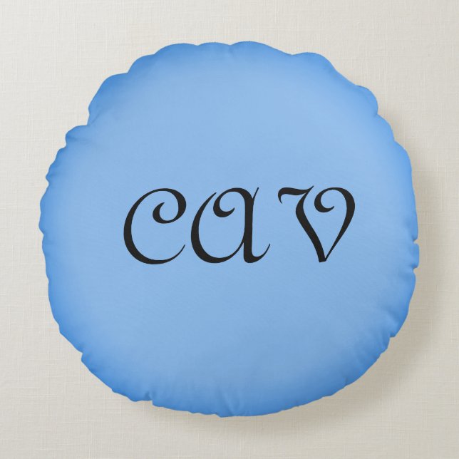 Sangria Cornflower Blue Rundes Kissen (Vorderseite)