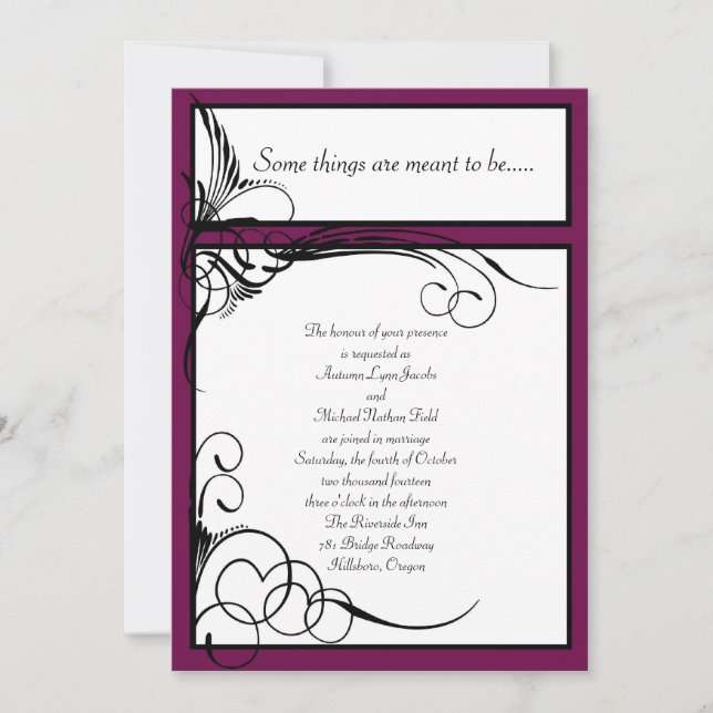 Sangria Floral Wedding Invitations (Devant)