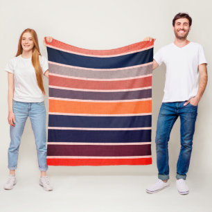 Sangria gestreift fleecedecke