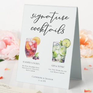 Sangria Gin & Tonic Signature Cocktails Menü Tischaufsteller