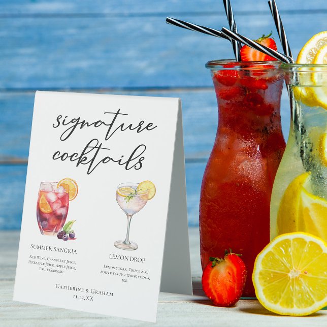 Sangria Lemon Drop Signature Cocktails Menü Tischaufsteller (Von Creator hochgeladen)