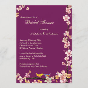Sangria Love Birds Floral Brautparty Einladung