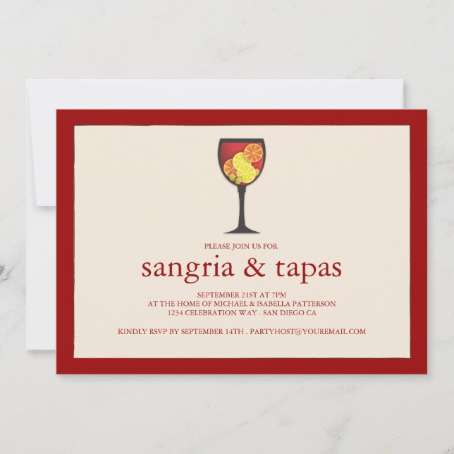 Sangria mit Fruchttapas-Party Einladung (Vorderseite)