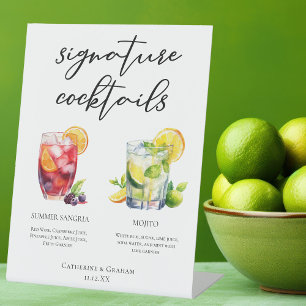 Sangria Mojito Signature Cocktails Custom Menu Sockelschild