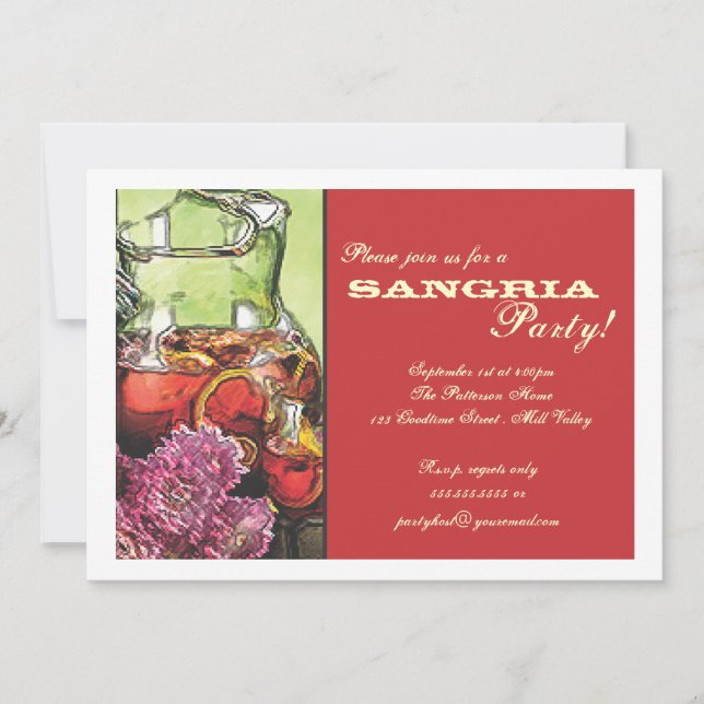 Sangria-Party Einladung (Vorderseite)