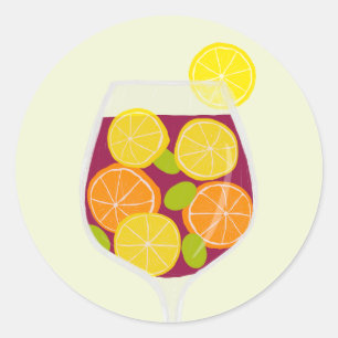 Sangria-Party Junggesellinnenabschied oder Brautpa Runder Aufkleber