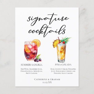 Sangria Pina Colada Unterschrift Cocktails Menü