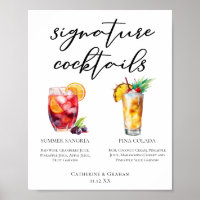 Sangria Pina Colada Unterschrift Cocktails Menü