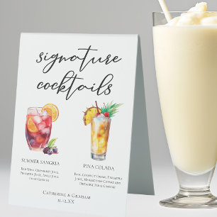 Sangria Pina Colada Unterschrift Cocktails Menü Tischaufsteller