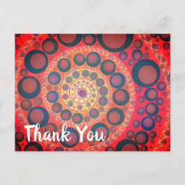 Sangria Red Fraktal Spiral Vielen Dank Postkarte
