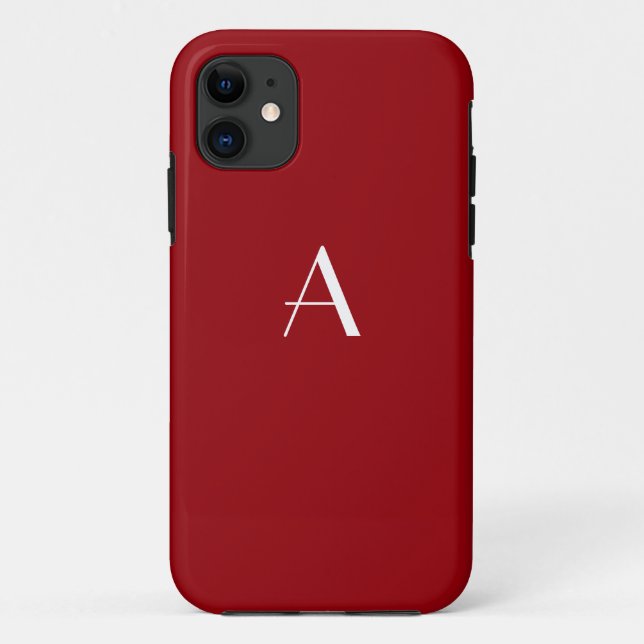 Sangria Red Monogram iPhone 5 Coque (Dos)