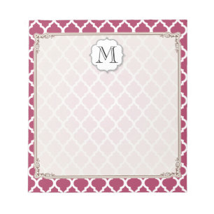 Sangria Rote marokkanische Tile mit / Anpassbare M Notizblock