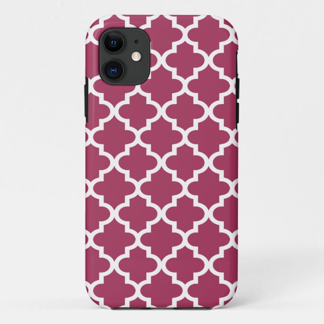 Sangria Rotes marokkanisches Tile Trellis Pattern Case-Mate iPhone Hülle (Rückseite)
