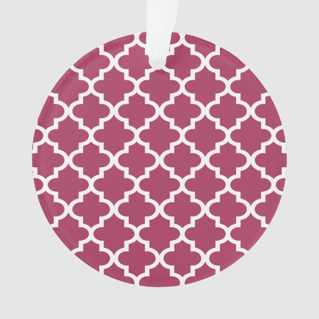 Sangria Rotes marokkanisches Tile Trellis Pattern Ornament (Vorderseite)
