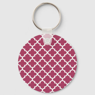 Sangria Rotes marokkanisches Tile Trellis Pattern Schlüsselanhänger