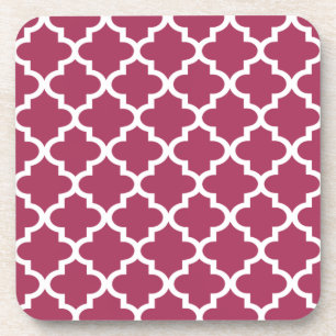 Sangria Rotes marokkanisches Tile Trellis Pattern Untersetzer