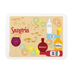 Sangria-Rotwein-Cocktail Magnet