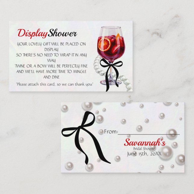 Sangria & Sass Bridal Display Dusche Begleitkarte (Vorne/Hinten)
