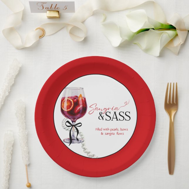 Sangria & Sass Pappteller (Hochzeit)
