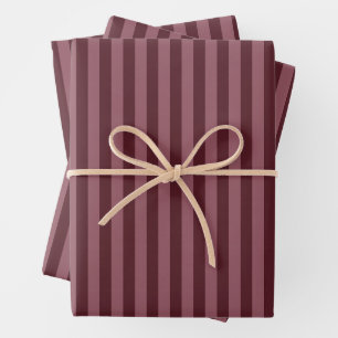Sangria & Smyrna Lila Streifen Geschenkpapier Set