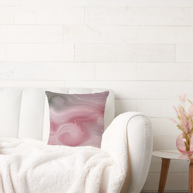 Sangria Strata | Moody Pink und Lila Luxe Agate Kissen (Liege)