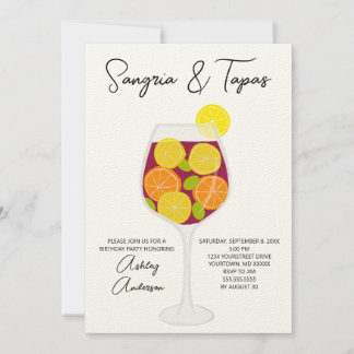 Sangria & Tapas Spanischer Cocktail Geburtstag Einladung
