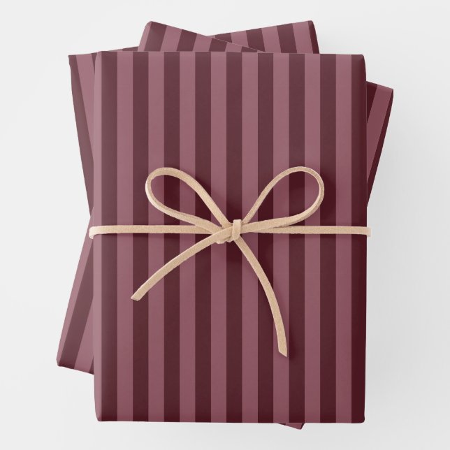 Sangria und Smyrna Lila Streifen Geschenkpapier Set (Beispiel)