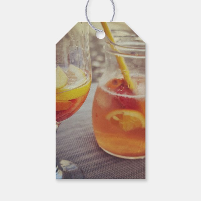 Sangria und Sonnenschein Geschenkanhänger (Vorderseite)