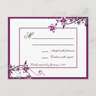 Sangria White Floral Blossom Wedding Response UAWG RSVP Karte