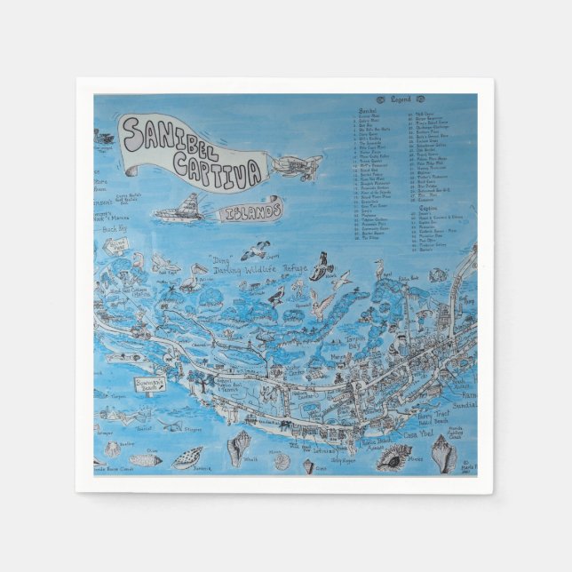 SANIBEL CAPTIVA ISLAND FLORIDA SERVIETTE (Vorderseite)