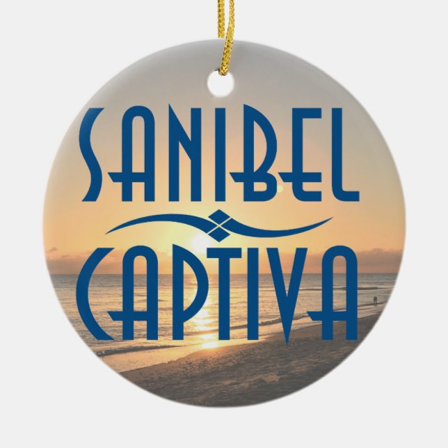 Sanibel Captiva Islands Florida Sunset Keramik Ornament (Vorne)