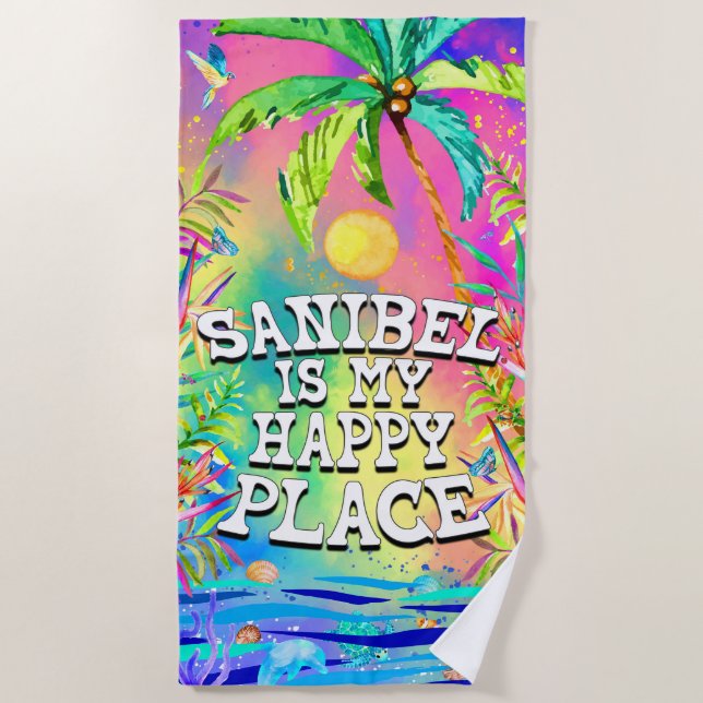 Sanibel est ma serviette de plage Happy Place (Devant)