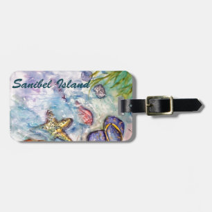 Sanibel Insel-Aquarell-Florida-Kunst Gepäckanhänger