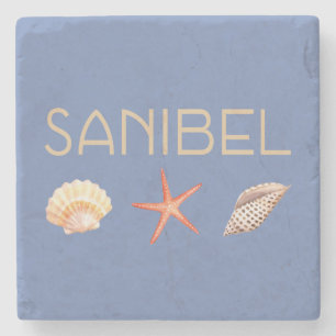 Sanibel Insel Florida mit Muscheln Steinuntersetzer
