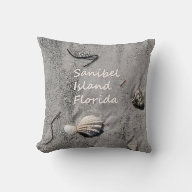 Sanibel Insel-Florida-Sand-Muscheln Kissen (Vorderseite)