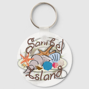 Sanibel Insel-Floridaseashellentwurf Schlüsselanhänger