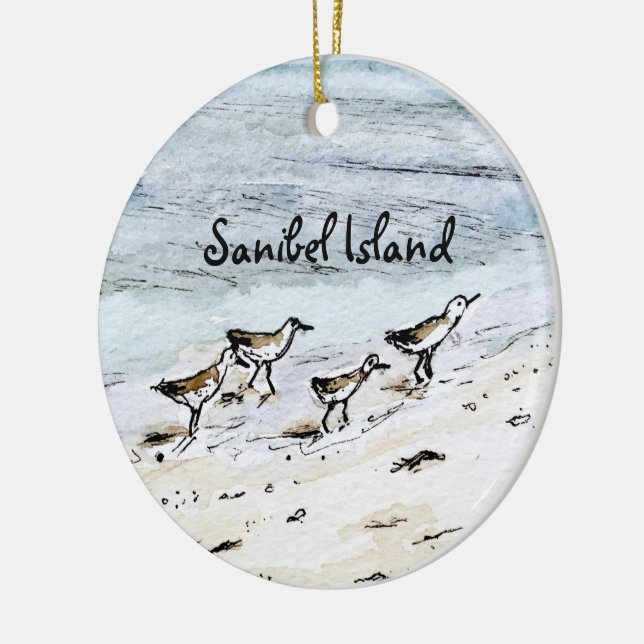 Sanibel Inselandenken Weihnachtsverzierung Keramik Ornament (Links)