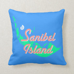 Sanibel Inselkarten-Konturentwurf Kissen